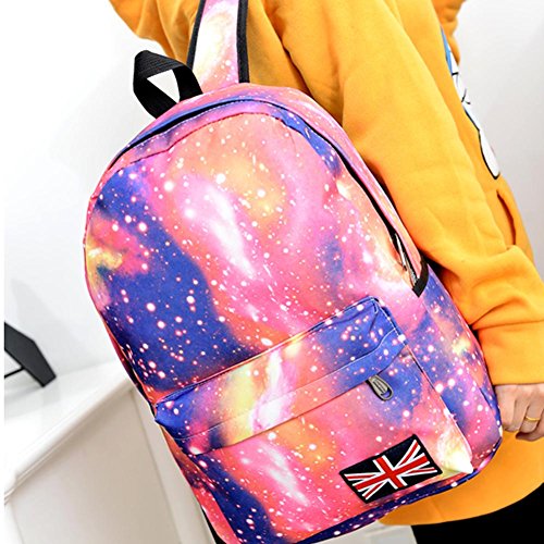 Hrph Mode Unisex-Sterne Universum Raum Printing Rucksack-Schule-Buch Rucksäcke britischen Flagge Umhängetasche - 3