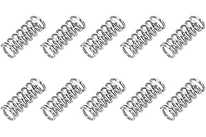 PATIKIL Compression Spring, 0.3mm Wire Dia x 2mm OD x 5mm L, 10 Pcs 304 Stainless Steel Mechanical Extension Small Springs Pen Springs Assortment Kit for Shop and Home Repairs