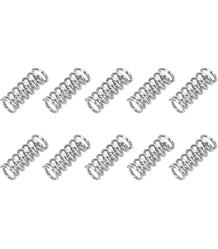 QUARKZMAN Ressort de Compression 5Pcs en Acier Inoxydable 304, 12mm OD, 1.6mm Fil Taille, 20mm Libre Longueur, Ton Argenté