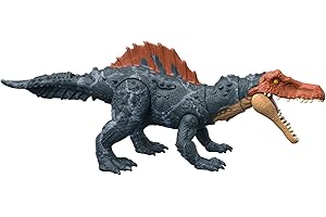 Mattel Jurassic World Figurine Dinosaure articulée Siamosaurus, Gros Dégâts, sons et mouvements, avec code ADN scannable, Jouet Enfant, Dès 4 ans, HDX51