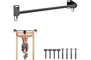 SELEWARE Barra de dominada montada en la pared para puerta, barras de dominada de entrenamiento de fuerza resistente,2 agujeros para bandas de resistencia, entrenamiento de flexibilidad
