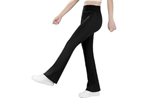 BIG ELEPHANT Leggings a Zampa Foderati in Pile per Ragazze – Pantaloni Sportivi a Vita Alta per Bambine