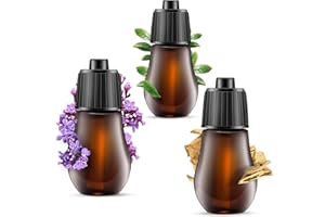 HAPPTWS Difusor de aceite aromático sin agua: set de recambio para difusor de aroma sin agua, 3 x 20 ml de aceite esencial, fragancia: lavanda, sándalo, árbol de té