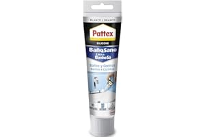 Pattex silicona Baños y Cocinas, resistente al moho y agua, color blanco, 50 ml
