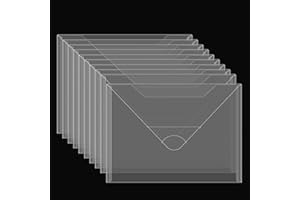 CYFUN DESIGN 10 Stück Stempel und Stanzformen Aufbewahrungstasche,22,2x15,2cm, große Kunststoff-Umschläge,transparente Kunststoff Ordner zum Schneiden von Stanzformen,Schablonen,Prägearbeiten,Basteln,Organizer