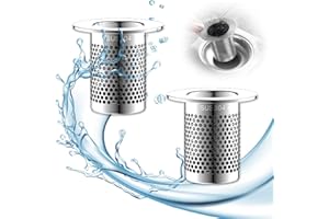 ZAMETY AKbik Sitko odpływowe ze stali nierdzewnej, 2-częściowy filtr do zlewu kuchennego, łapacz włosów do łazienki, na balkon, kuchnię, syfon podłogowy