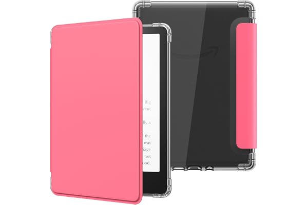 MoKo Case for 6" Kindle Basic 11th Generation (2024/2022),Rosa | Ultra Clear Soft Flexible Transparent TPU Back Cover with Auto Wake/Sleep for Kindle 11th Generation 2024