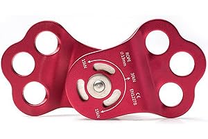 SANMUM Heavy Duty Climbing Pulley Hitch Climbing Arborist 30kN Triple Attachment Pulley Tree Rock Rappelling Arborist Rescue Safety Gear