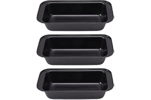 Jenngaoo Moule à Pain Antiadhésif 3 Pièces, Moule à Pain en Acier au Carbone Moule à Pain Rectangulaire Moule à Pain Toast pour la Cuisson à la Maison Pain Gâteau