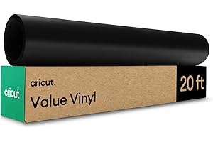 Cricut Vinilo Adhesivo Permanente - Rollo de Vinilo para Cricut - 30.5 cm x 6.1 m - Negro - Vinilo Permanente para Manualidades, Decoración, Ventanas y Paredes