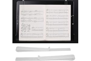 Tomantery 1 paire de pinces à partitions transparentes pour piano en acrylique, support latéral pour pupitre, moderne, pupitre, musique, livre