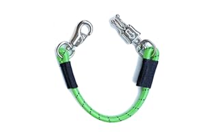 JA Horse Fascetta elastica per trasporto con gancio antipanico e chiusura a scatto per cavalli, scatola e stalla (1, verde mela, 60 cm)