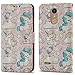 Produktbild PU Ledertasche für LG K8 2017 KANTAS Brieftasche Flip Case 3D Design Pink Blau Einhorn Muster Weiches Silikon Innere Leder Flip Bookstyle Magnet Ultra Dünn Slim Wallet Case mit Standfunktion Kartenhalter Lanyard Schutzhülle für LG K8 2017