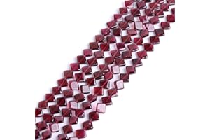 GEM-INSIDE CREATE YOUR OWN FASHION Sweet & Happy Girl's store 5mm Quadrat Edelstein Granat Perlen Strang 15 Zoll Schmuckherstellung Perlen