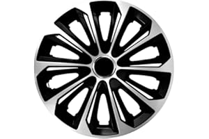 ‎LUCKYBERG Luckyberg Radkappen 15 Zoll Strong | Radzierblenden 4er-Set für die meisten Automarken und Stahlfelgen, Zierkappen in vielen Farben. Felgenabdeckung für Autofelgen. (15" - SCHWARZ/Silver)