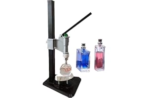 Amhuui Capsuleuse De Parfum Manuelle, Machine De Capsulage De Presse en Acier Inoxydable avec Poignée De 13-15 Mm, Machine De Sertissage Réglable en Hauteur, Sertisseuse De Parfum