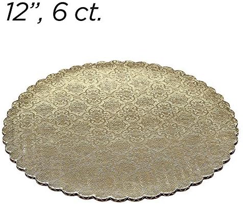 12" Gold Scalloped Edge Cake Boards, 6 ct