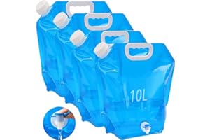 Kamiya Bidon à Eau Pliable de 5/10 l avec Couvercle étanche - Bidon d'eau Flexible - 5/10 l - Bidon d'eau Pliable sans BPA pour Le Camping en Plein air