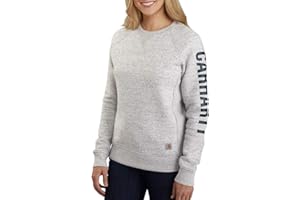 Carhartt Sweat-Shirt Mi-épais À Col Ras-de-Cou avec Logo en Majuscules Imprimé sur la Manche Coupe Décontractée Maillot de survêtement Femme