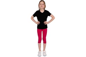 infatti Leggings a ¾ in Cotone per Bambina, Pantaloni Morbidi e Comodi per i più Piccoli, Allenamento Casual, Stile Corto Elegante, Abbigliamento Basic Tonia