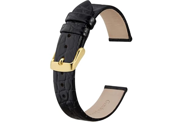 BISONSTRAP Bracelets de Montre en Cuir, Bandes de Remplacement Souples avec Boucle Polie, 10mm 12mm 14mm 16mm 18mm 19mm 20mm