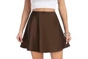 MYSSUCI Satin Rock Damen Kurz Sommer A-Linie Röcke Solid Elegant Sommerrock Minirock