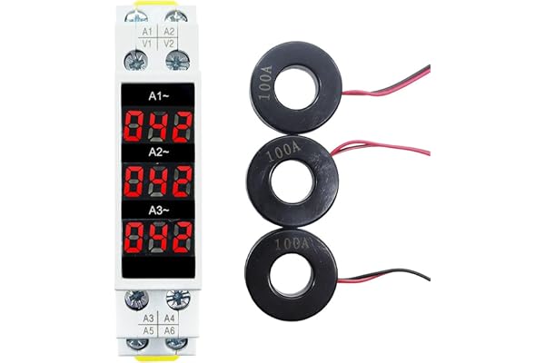Trefas amperemätare, 3-fas tresiffrig skärm, Mini Din 35 mm skena digital display trefas modulär ström mätare indikator