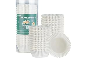Parmedu 500 Moldes de Papel para Cupcakes: Tamaño Estándar de 5cm - Cápsulas Blancas para Cupcakes de Papel