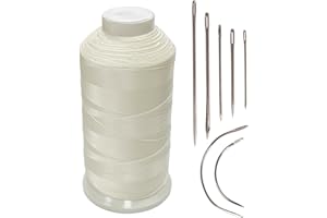 Haobase rivestimento in nylon per cucire 1.371,6 m, in pelle, borse, scarpe, tela, con kit di aghi da cucito