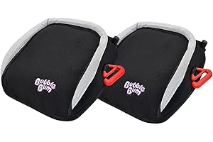 Bubblebum Inflatable Booster Car Seat - Travel Booster Seat - Portable Car Booster Seat - Booster Seat for Car - Narrow Slim Foldable Car Seat Booster - Perfect for Kids 4-11yrs Old - Twin Black