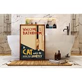 512 STORE Kedi Tasarım Banyo Duvar Dekor Poster, 7356t42h2r