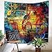 Produktbild Goodtimes28 Wandteppich mit Buntem Musiknoten-Stern und Sternenhimmel, Polyester, 1#, 150 * 200cm