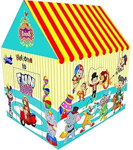 JRMs Kids Play Tent Children Playhouse Light Weight, Water Proof Kids Play Tent House for Girls and Boys with Free Theme mask (Circus Play Tent)