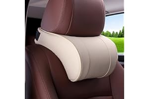 KXXK Auto Nackenkissen | Auto Kopfstütze Kissen Memory Foam | PU Leder Auto Auto Nackenkissen Memory Foam Kissen Nackenstütze Autositz Nackenkissen Zum Fahren, Komfortabel, Atmungsaktiv