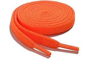 WELKOO Lacets Chaussures Plats pour Baskets, Lacets Plats pour Sneakers - Économiques, 8mm de Large, 1 paire ou 2 Paires. Plusieurs couleurs et longueurs disponibles largeur 8mm.