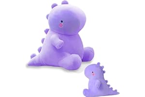 BJPERFMS Peluche Dinosaure, 25CM Peluche Kawaii Dinosaure, Peluche Animaux Dinosaure, Oreiller en Peluche Doux, Poupée en Peluche, Jouet Cadeau d'Anniversaire pour Enfants, Filles et Garçons (Pourpre)