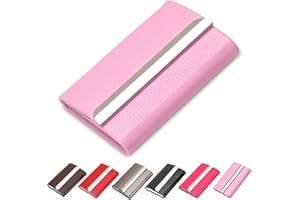 Waylipun porta biglietti da visita, custodia in pelle PU di lusso per biglietti da visita, Porta Biglietti da Credito in Acciaio Inox con fibbia magnetica per Uomini e Donne（Rosa）