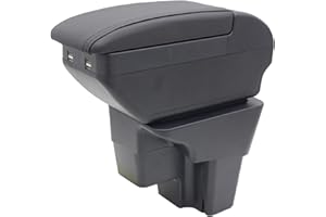 KAERGK Boîte d'accoudoir pour Kia Rio 2018, 2019, 2020, 2021, 2022 - Console centrale avec porte-gobelet - Accessoires d'accoudoir double couche - Noir
