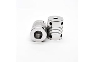 DTMENG 2 Stück Flexible Wellenkupplungen 5 mm bis 8 mm 19x25 Schrittmotor-Koppler Aluminiumlegierung CNC Gelenkverbinder Motor Shaft coupling 3/4/5/6/6.35/7/8/10mm (6.35mm*8mm)