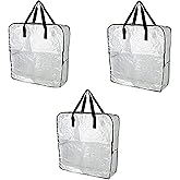 Ikea DIMPA 3 Extra Large Storage Bags, Transparent Heavy Duty Bags, Moth and Moisture Protection Storage Bags