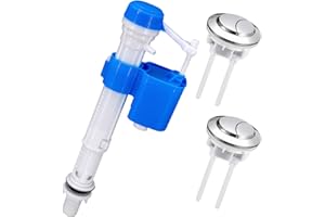 GUEGINE Toilet Fill Valve,1/2" Toilet Cistern Flush Parts,2 Toilets Flush Button Replacement,Cistern Flushs Replacement,Adjustable Fill Valve for Cisterns,Telescopic Height 7"-11"& Water Saving Filter