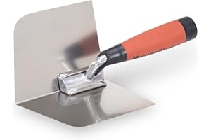 Marshalltown Llana de Esquina Interna Redondeada Mango Durasoft, de Acero Inoxidable, para yeseros y revocadores, Dimensiones: 102x127 mm