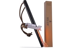 ‎BUSH GEAR BUSHGEAR Black Steels XXXL Feuerstahl - Der größte Feuerstarter - Extrem Starker Funkenflug - XXL Feuerstein für Outdoor, Survival, Bushcraft