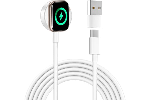 1-pack Magnetisk Snabbladdare för Apple Watch, 2m Trådlös Laddkabel Kompatibel med Apple Watch Series 12/11/10/9/8/7/6/5/4/3/2/SE/Ultra