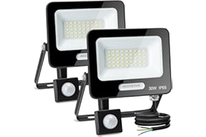 Aigostar- 30W Foco LED con Sensor Movimiento, Super Brillo Focos Exterior, 2750LM, Blanco Frío 6500K, IP65 Impermeable, Proyector LED Exterior, Perfectas para Jardín, Garaje, Patio, Paquete de 2