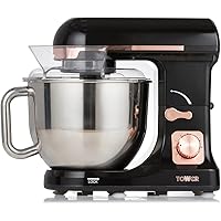 Tower T12033RG 3-in-1 5L Stand Mixer with 6 Speeds and Pulse Setting, 1000W, Rose Gold