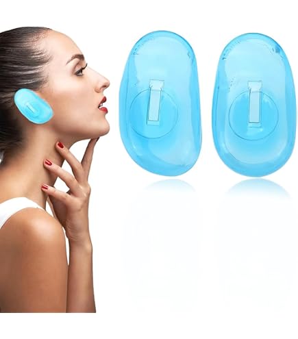 Lurrose 6 paraorecchie professionali per asciugacapelli, protezioni per le orecchie, riutilizzabili, per fai da te, casa, doccia, salone, parrucchiere, barbiere, protezioni per le orecchie