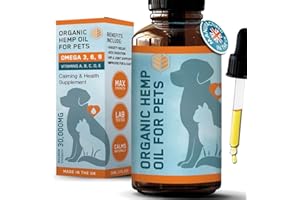 AMZ Evergreen® Dog Calming Products - Hemp Oil for Dogs UK Manufactured - Anxiety & Stress Relief for Pets, Cats - Omega 3, 6, 9 Supplement for your Pet - Great Hip and Joint Support