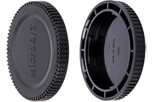 JJC Gehäusedeckel + Objektivdeckel (hinten) für Micro Four Thirds System (M4/3) i.e Olympus, Panasonic M4/3 Mirrorless Kameras und Objektiv (1 Set)