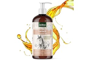 AniForte Aceite de linaza para Perros y Caballos 1 litro - Natural y prensado en frío, Rico en Omega 3 y 6